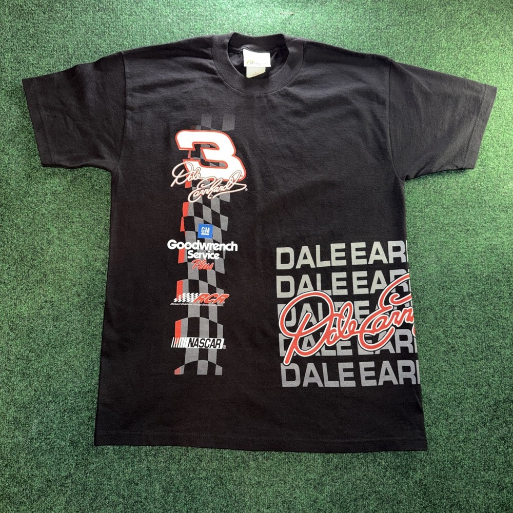 Vintage Dale Earnhardt Shirt Mens Medium Black NASCAR Competitors View 90s Tee